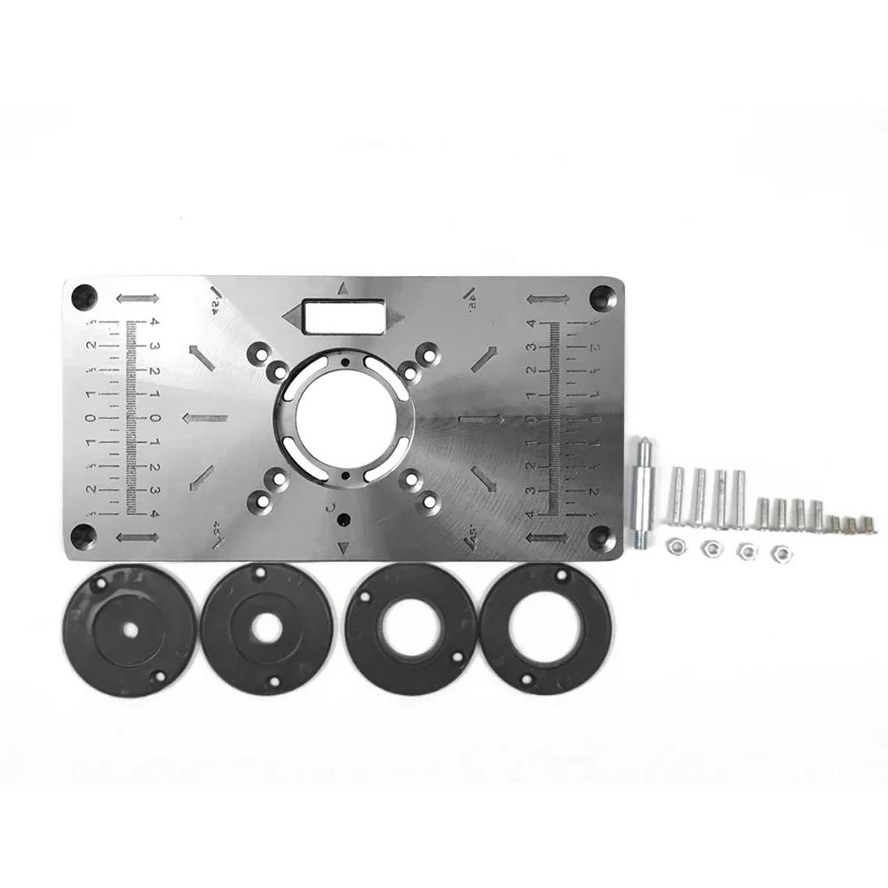 Carpinte Router Table Insert Plate Woodworking Benches Table Saw for Multifunctional Wood Plate Machine Engraving 4 Rings Tool