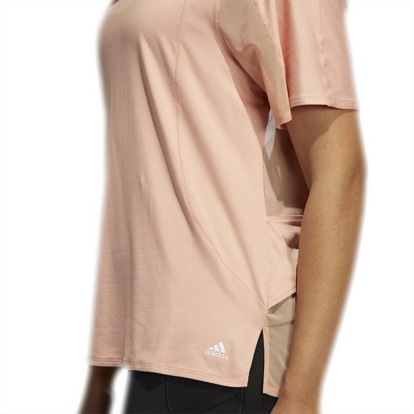 Adidas Aeroready Breathable Comfortable Soft Short Sleeve T-Shirt Women Tops Pink White GR8177