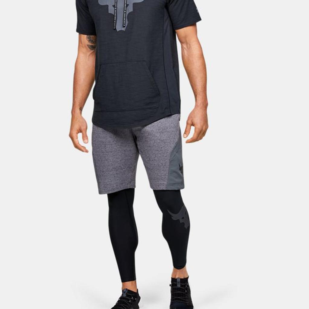 Under Armour X Dwayne Johnson Projekt Rock Kompresyjne Spodnie Fitness Męskie Spodnie Czarne 1351533-001