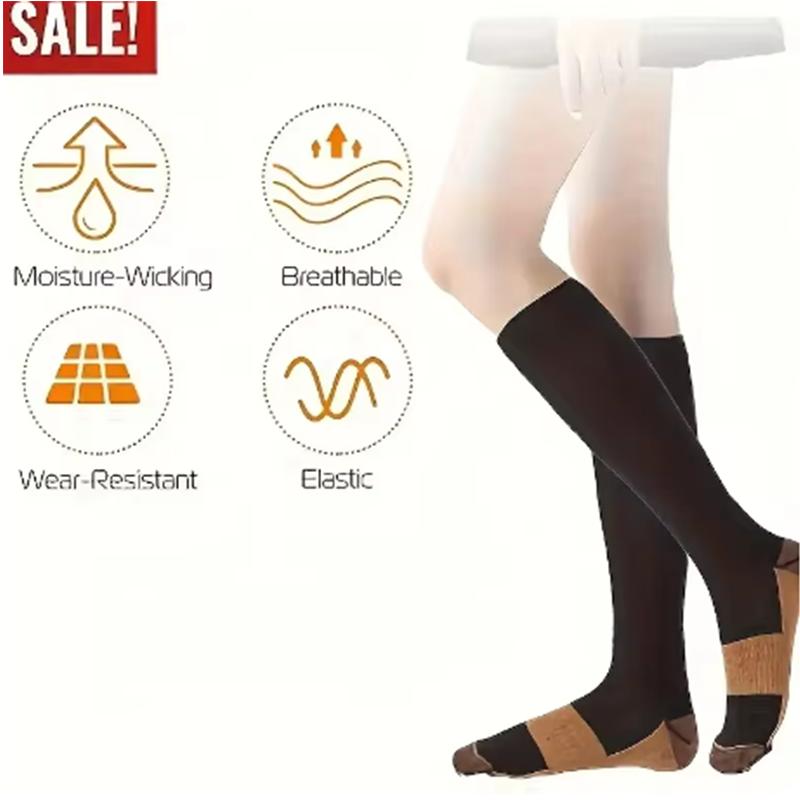 3 Par Kompressionsstrumpor Herr Damer Löpning Fitness Cyklar Fottäckning Brun Sportstrumpor Åderbråck Diabetes Graviditetsstrumpor