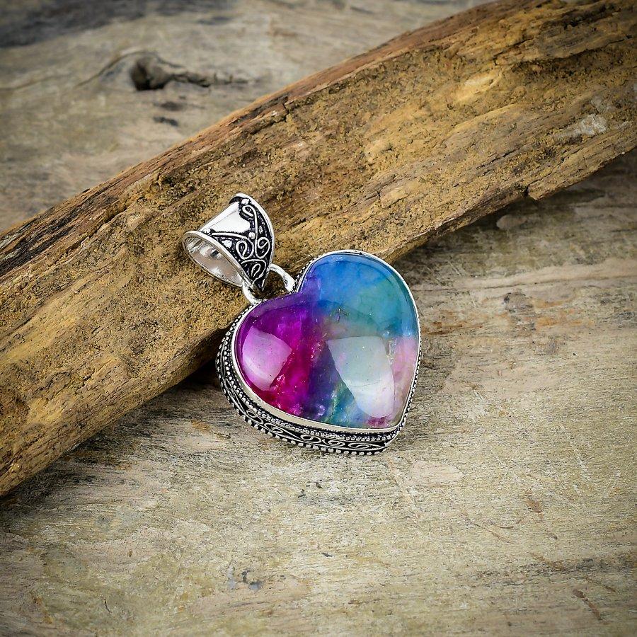 

Rainbow Solar Quartz Gemstone 925 Sterling Silver Jewelry Pendant 1.77 M-57