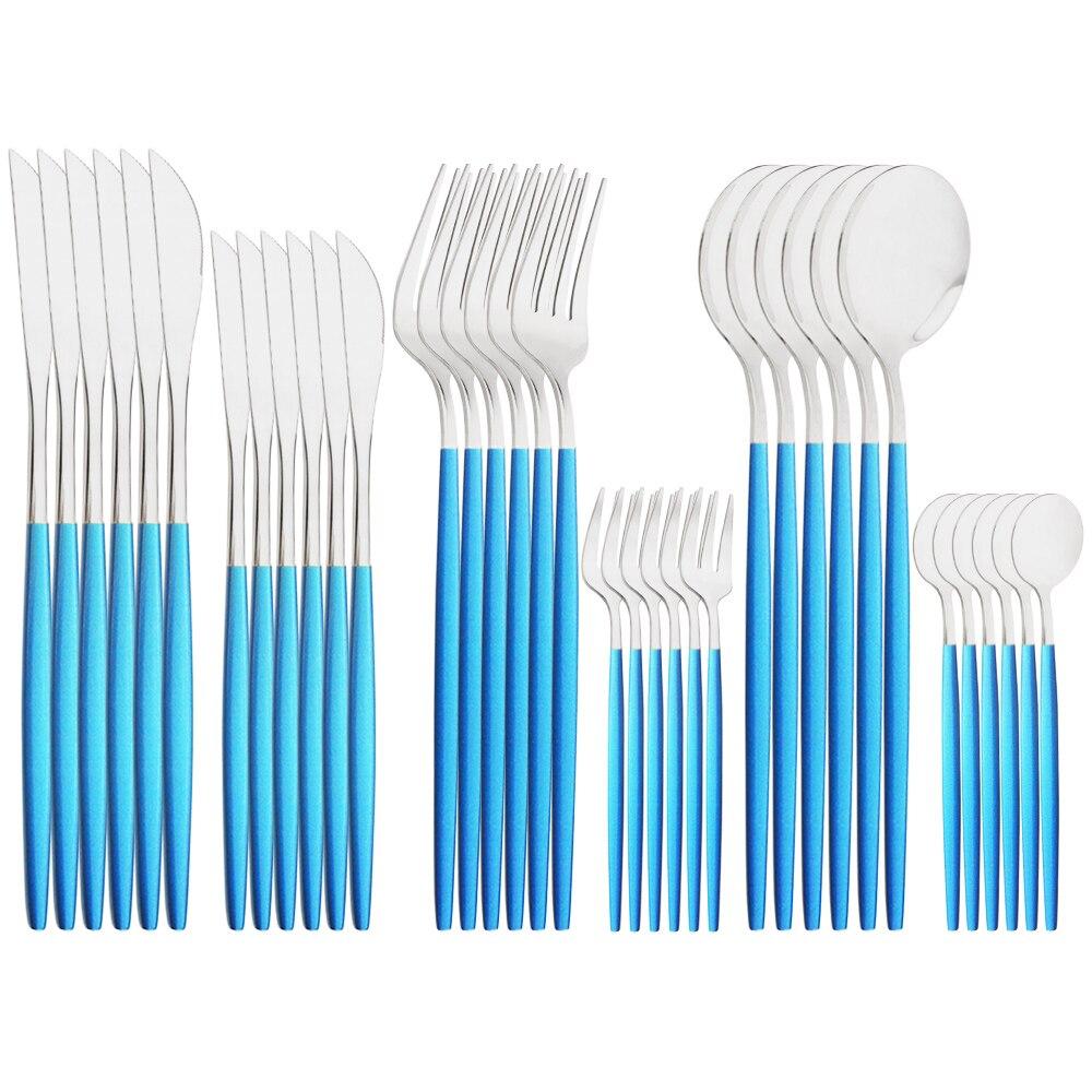 Černé zlato 36ks/6set Sada nádobí Dezertní nůž Nerezové příbory Večeře Lžíce Vidlička Čajová lžička Příbory Sada nádobí