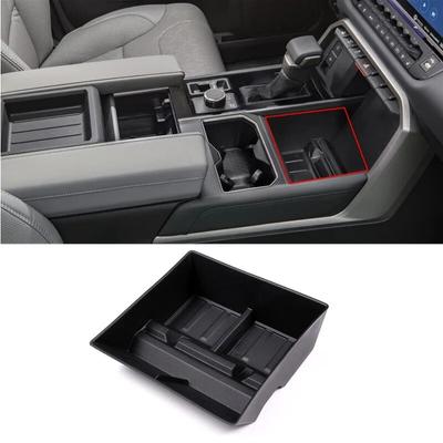 Boîte de rangement noire en TPE pour Console centrale de voiture, plateau organisateur de garniture adapté à la Toyota Tundra 2022, accessoires d'intérieur automobile