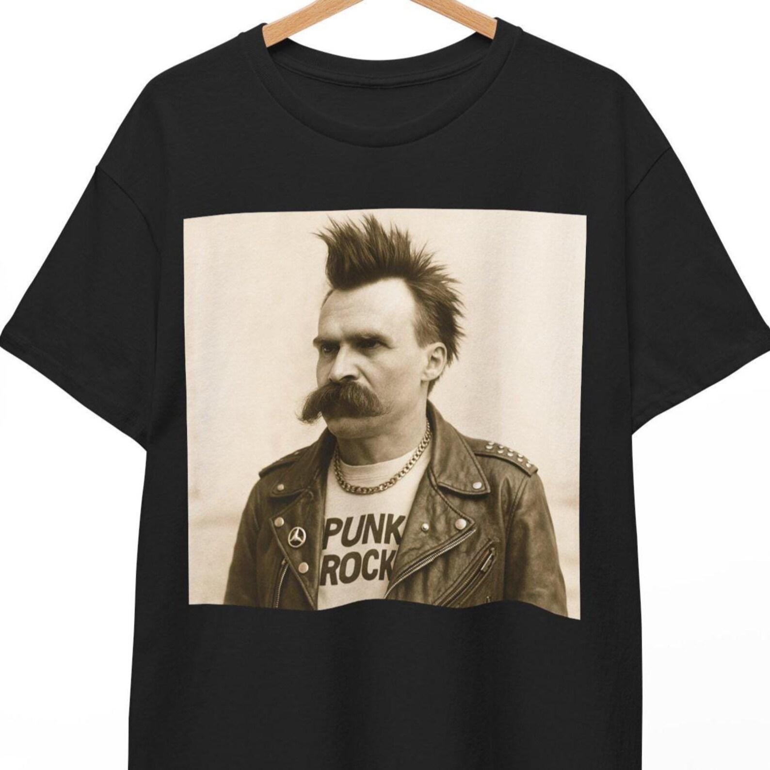 Friedrich Nietzsche Punk Rock T-Shirt: Existential Meme Tee XL
