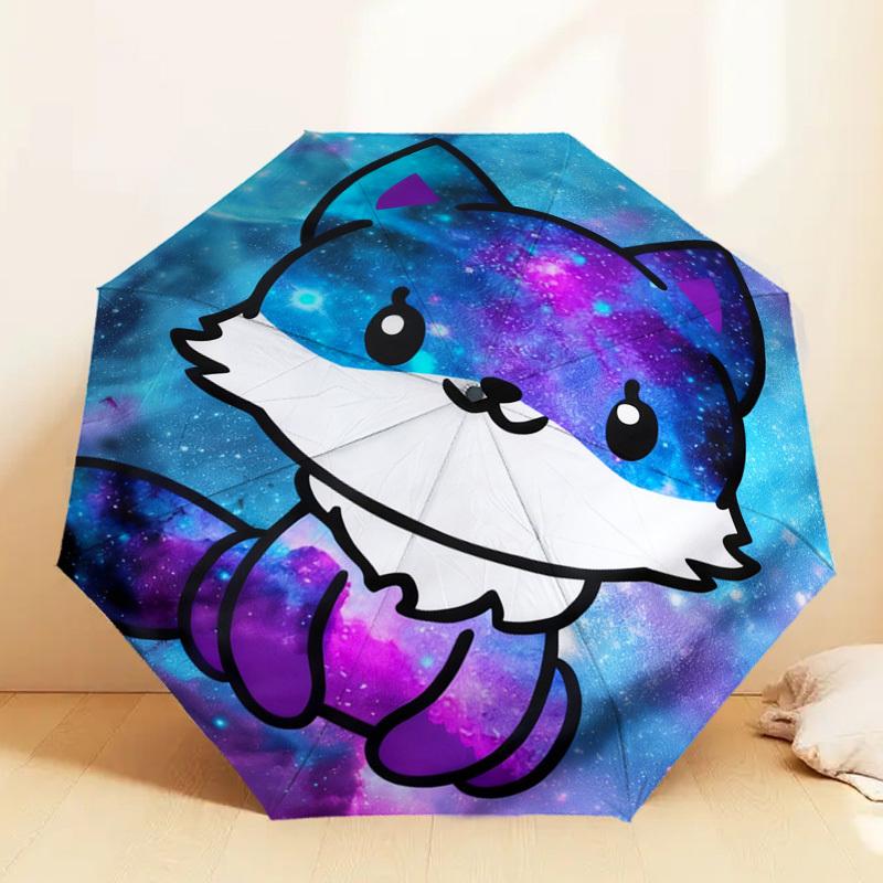 

1pc Galaxy Fox Pattern Umbrella Design Automatic Opening and Closing Umbrella, High-quality Travel Umbrella, c1128164