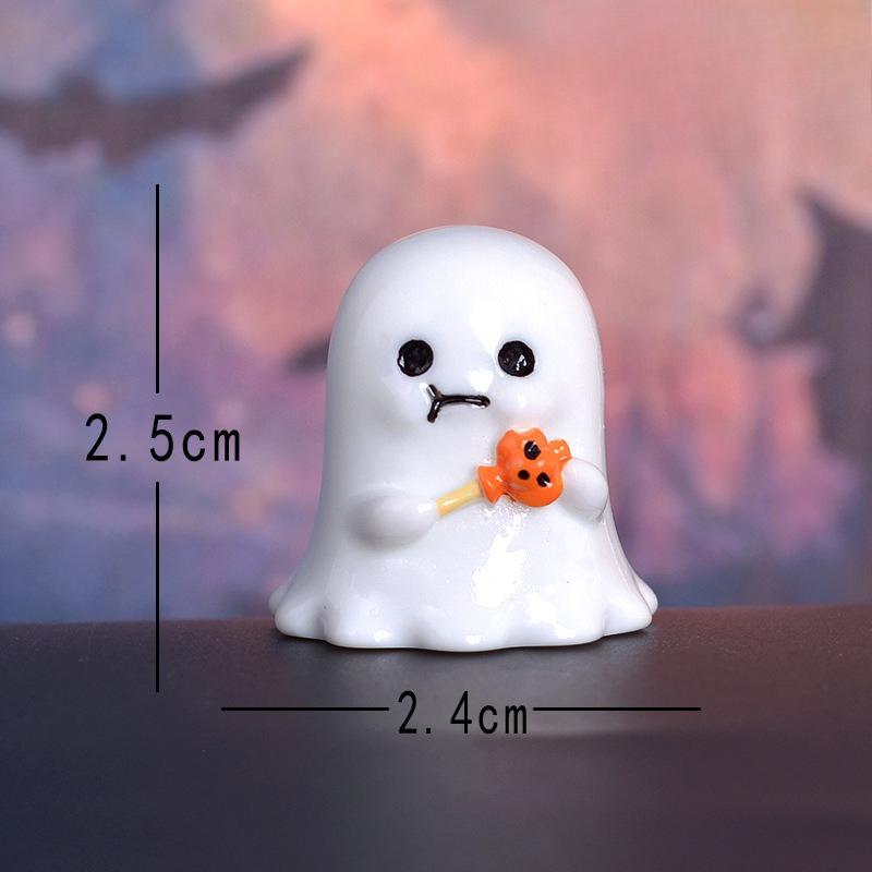 1pc Figurine Miniature Cartoon Pumpkin Ghost Micro Landscape Ornaments For Halloween Decorations Home Office Desk Room Decor