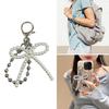 Fashion Heart Bowknot Beaded Keychain Pendant Backpack Handbag Charm Pendant Hangings Decoration Sweet Pendant Gift