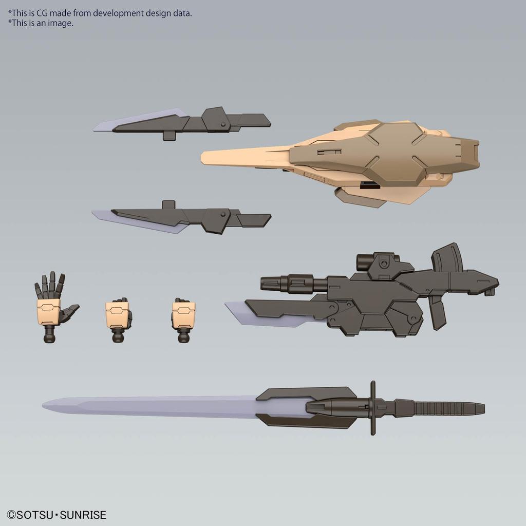 HG Gundam Build Metaverse Gundam 00 Commando Quanta Desert Type Plastikmodell im Maßstab 1/144, farbcodiert