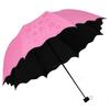 Women's Sun Protection Folding Umbrella - UV Resistant, Black Coating, Dual-Purpose for Sun and Rain