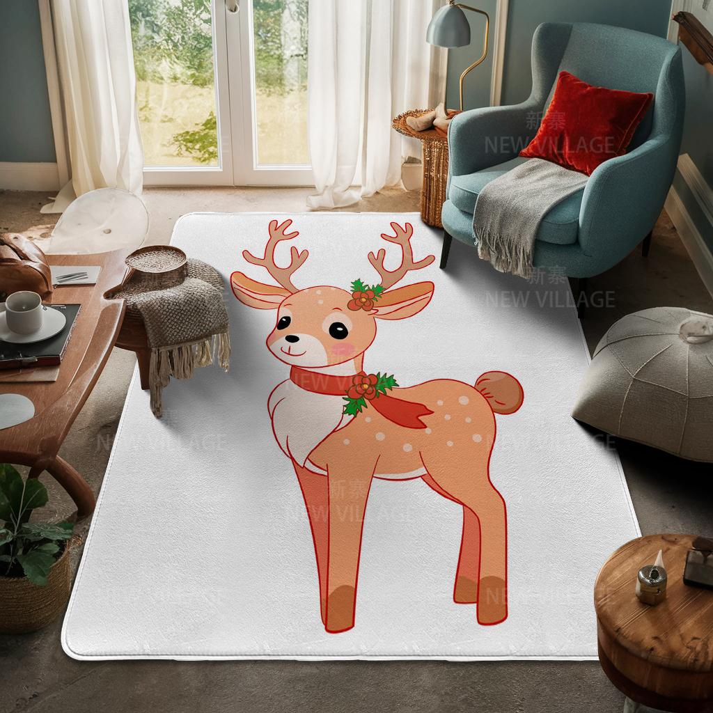 House Entrance Carpet Home Door Mat Living Room Bath Foot Bathroom Non-slip Water Absorption Rugs Bath Merry Christmas Winter