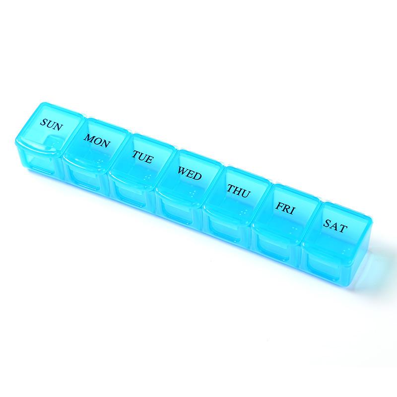 1/2/3PCS 7 Grids Portable Pill and Vitamin Tablet Packaging Boxs Travel and Business Medicine Storage Box One Week Medication Box