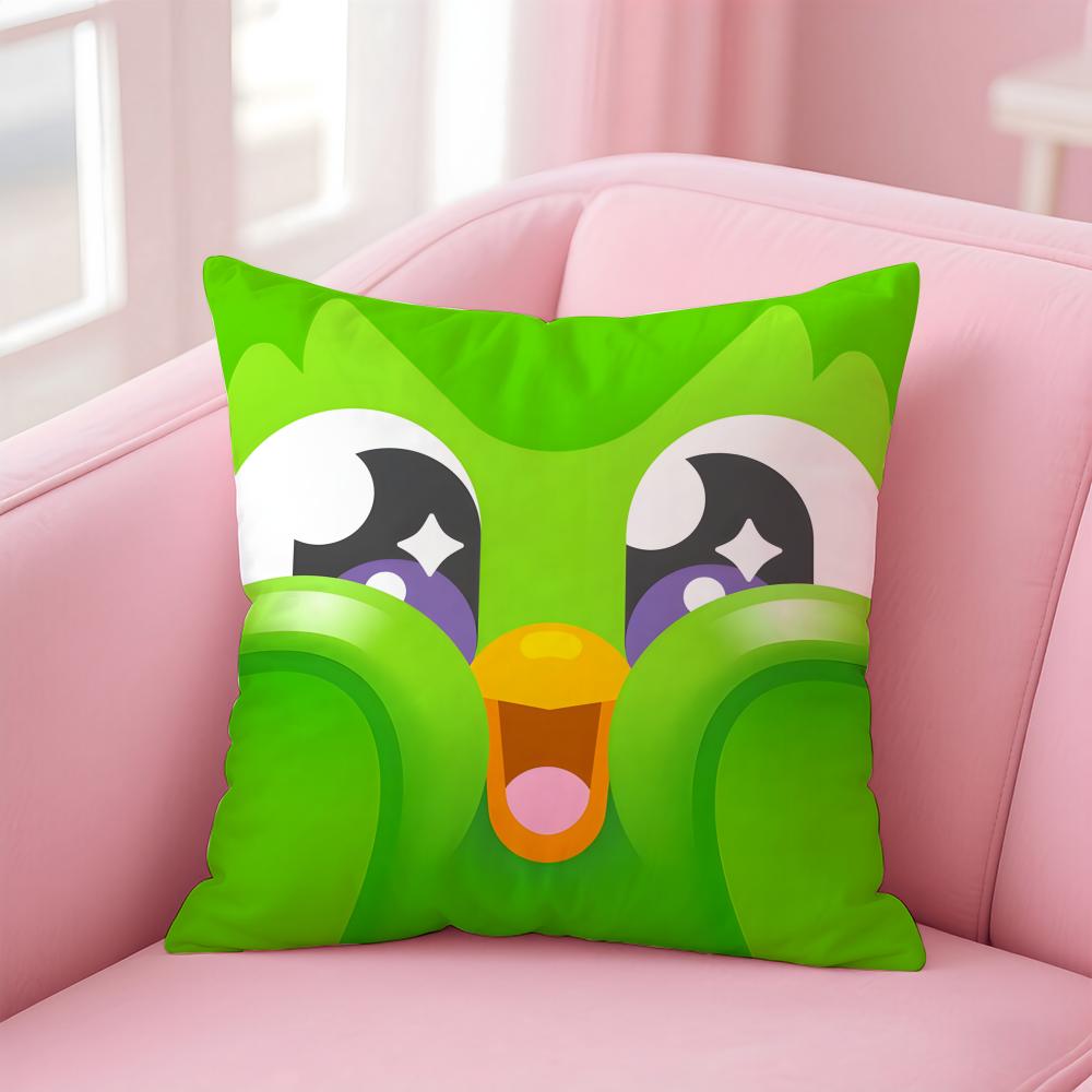 

APP D-Duolingo Cushion Cover Comfortable Reversible Pillow Cover Ideal for Car Sofa Bedroom & Beyond 12x12Inch