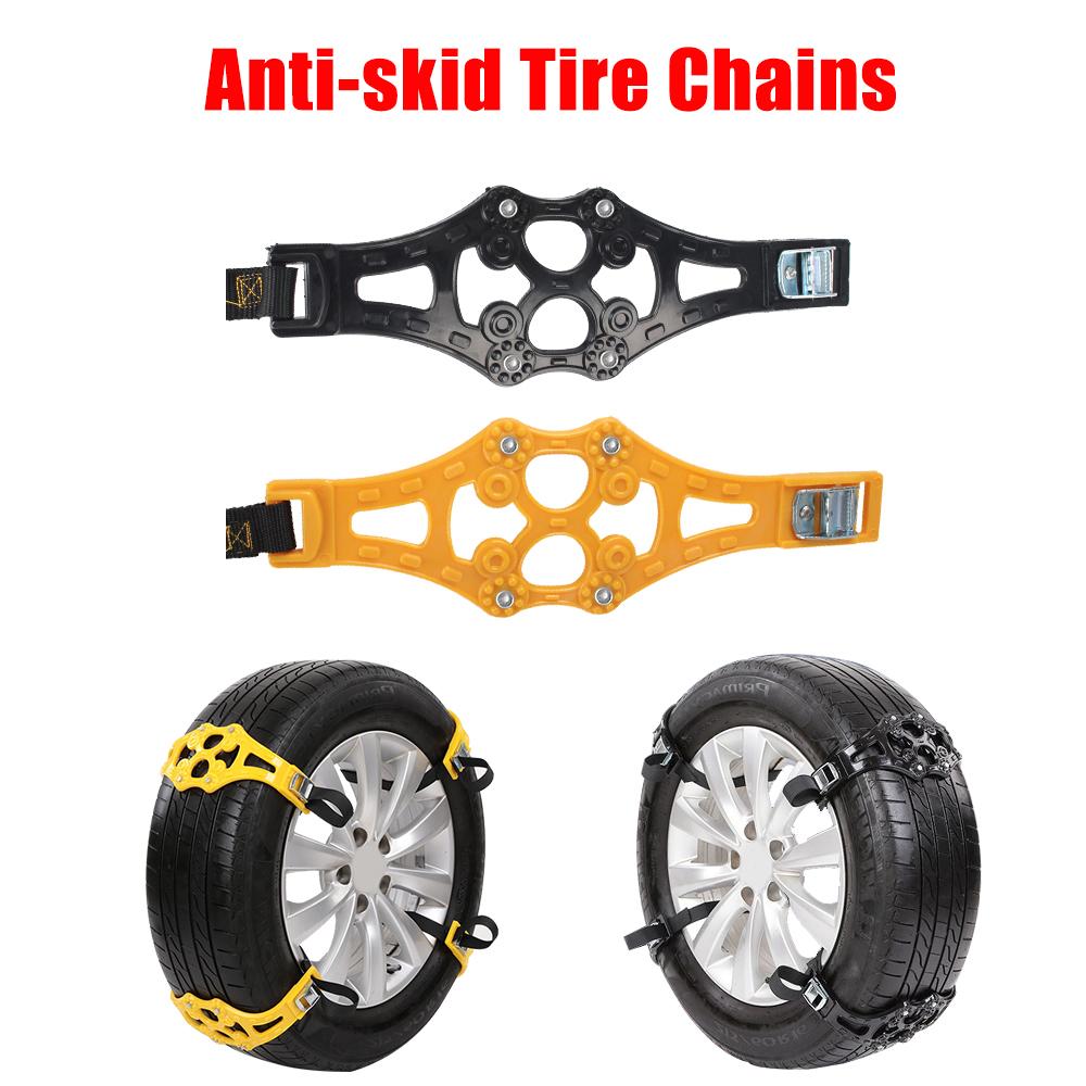 Snow Snap Skid Wheel Chains Car Anti-skid Safety Winter Roadway Safety Tire Adjustable Double Buckle TPU Chains 1pcs/set