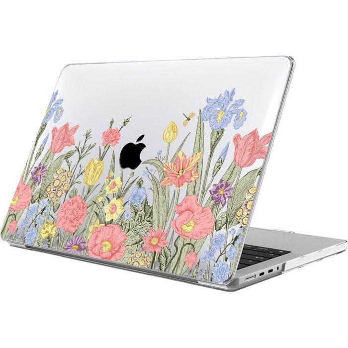Coque de protection pour MacBook Air - BOOLING - M4 M3 M2 - Antidérapante - Motif Fleur - Légère
