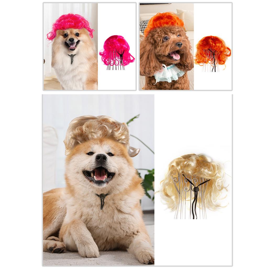 Hunde-Cosplay-Requisiten Perücken Haarschmuck für Haustiere Perücken Geschenk für Partyzubehör für Haustier Welpenkopfschmuck Kätzchen-Perücken