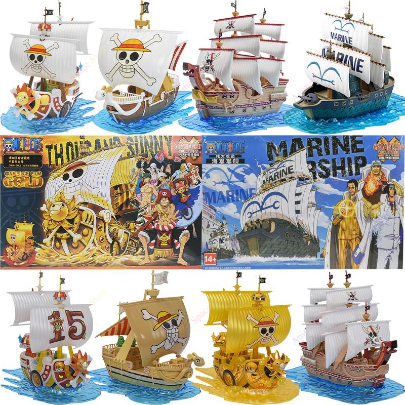 Anime One Piece Figure Luffy Thousand Sunny Going Merry Boat Pirate Ship Figurine Toys Action Figures Shanks Diy Assembly Model