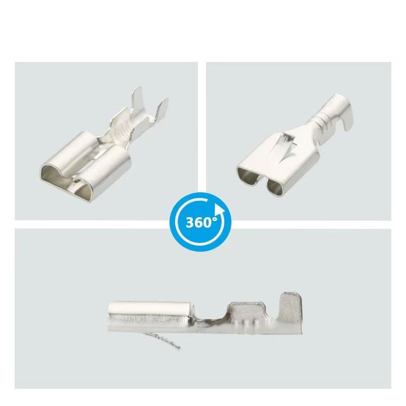 T090F 6,3 Flachstecker Federkontakt A-Pin Kfz-Relais Sockel Verkabelung Kupferklemme DJ623-E6.3A