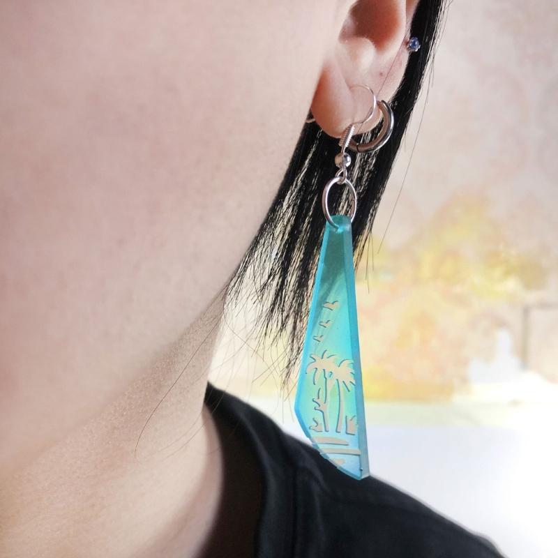 8Pcs Multiple Styles Earrings Silicone Mold Suitable for Epoxy Resin Diy Crafts Ornament Pendant Keychain Jewelry Making