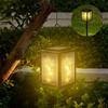 2PCS 3D Solar Lantern Rain Proof Weather Proof Flickering Outdoor Lantern for Garden Patio Landscape Decoration