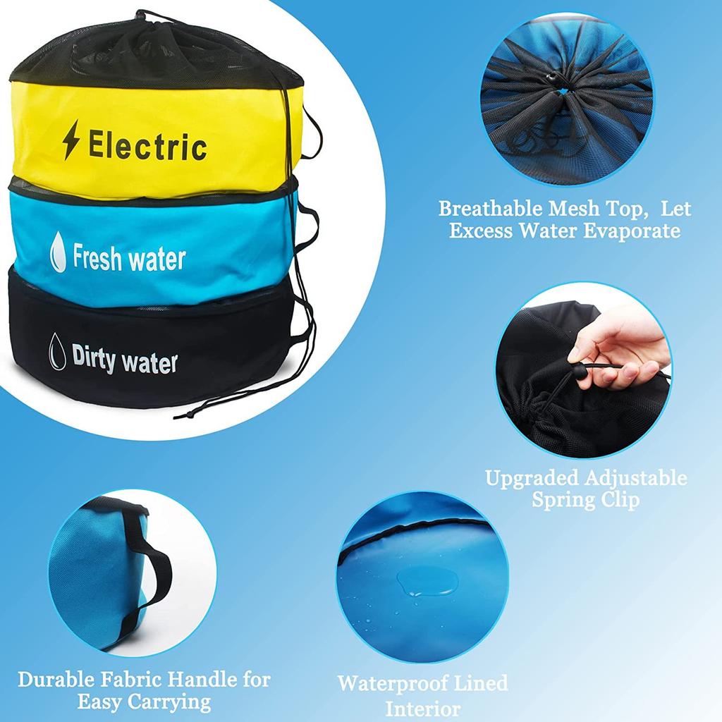 RV Water Hose Storage Bag Sewer Pipe Organizer 600D Oxford Cloth Wire Cable Storage Bag