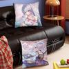 Game Anime Genshin Impact Kamisato Ayaka Pillow Case Fashion Square Pillowcase Bedroom Sofa Room Ins Decoration Leisure