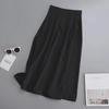 Large Size High Waist Slim Black A-Line Skirt for Women