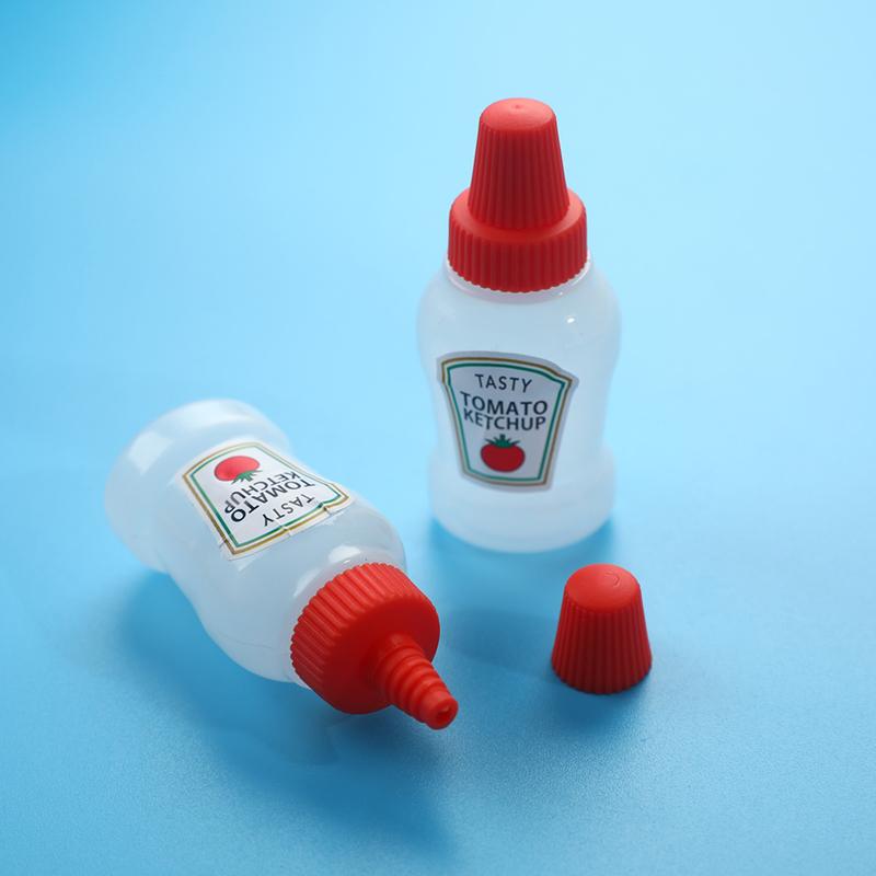 4Pcs 25Ml Mini Tomato Ketchup Bottle Portable Sauce Salad Dressing Container