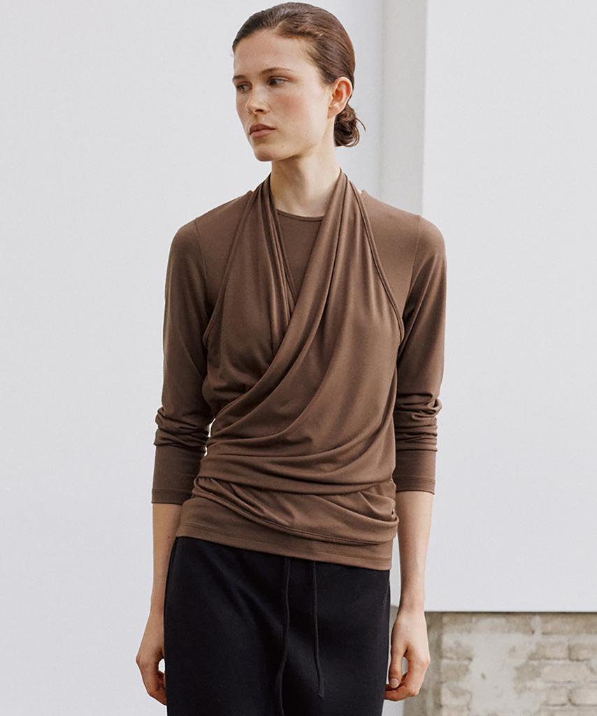 NOEUD Ts021 Veil Drape Long Sleeve (Brown)