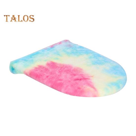 Toilet Lid Cover Soft Plush Colorful Bathroom Toilet Seat Cushion Pad Non-Slip Universal Fit Velvet Toilet Mat