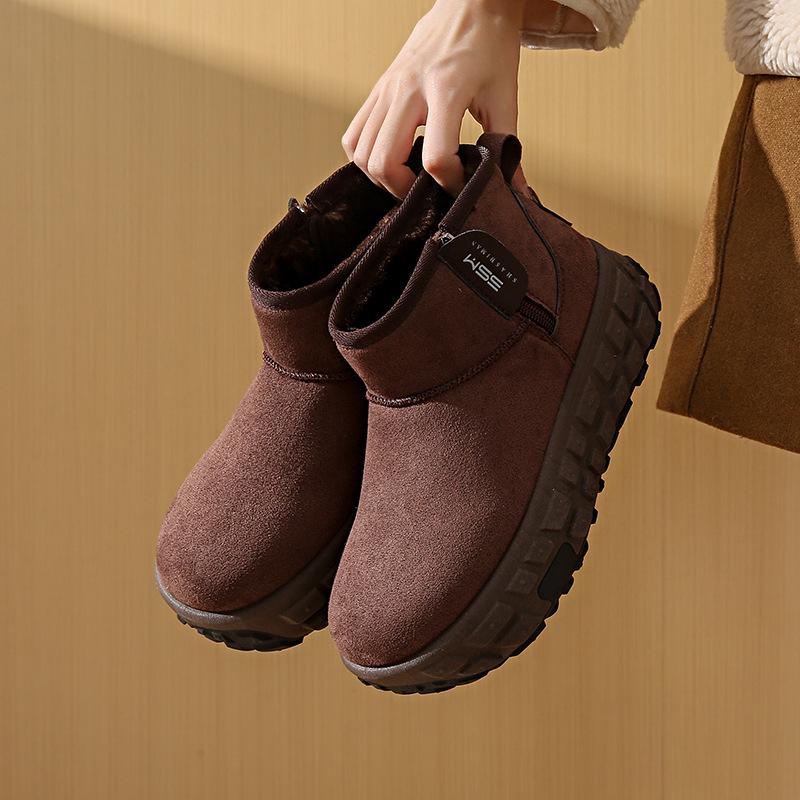 Women's Shoes High-top Shoes Velvet Warm Cotton Shoes, Winter New Thick Baseplate Shoes Casual Snow Boots Women's Shoes