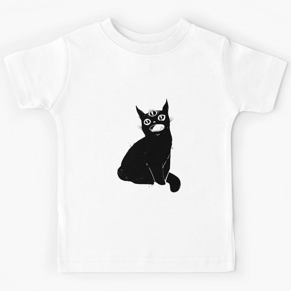 Black Cat With Third Eye Kids T-Shirt 120
