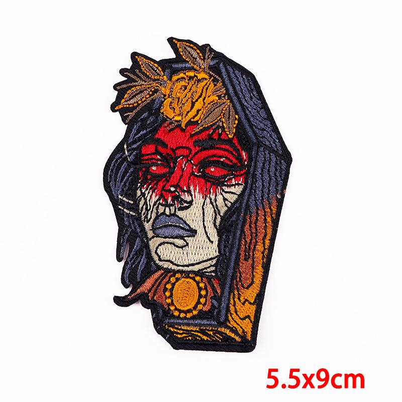 Punk Heart Embroidery Patch Iron On Patches For Clothing Thermoadhesive Patches On Clothes Waves Applique/Patches On Clothes