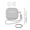 For AirPods 4 Earphone Silicone Case Set with Anti-Lost Keychain, Strap, Ear Tips, Cleaning Pen