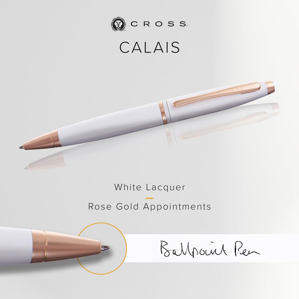 Calais pearlescent white lacquer ballpoint pen