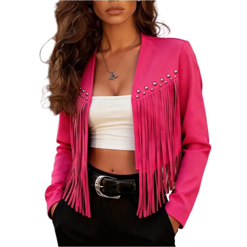 Fashionable Women's Tassel Vest, Faux Suede Sleeveless Jacket, Coat.