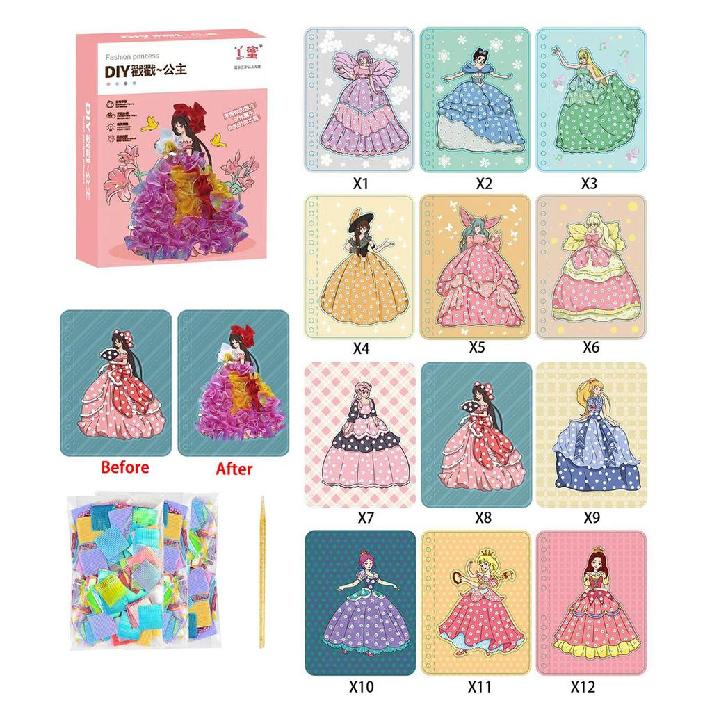 DIY Princess Dress Up Activity Book for Making Clothes Art Fashion Sticker Girls Toys