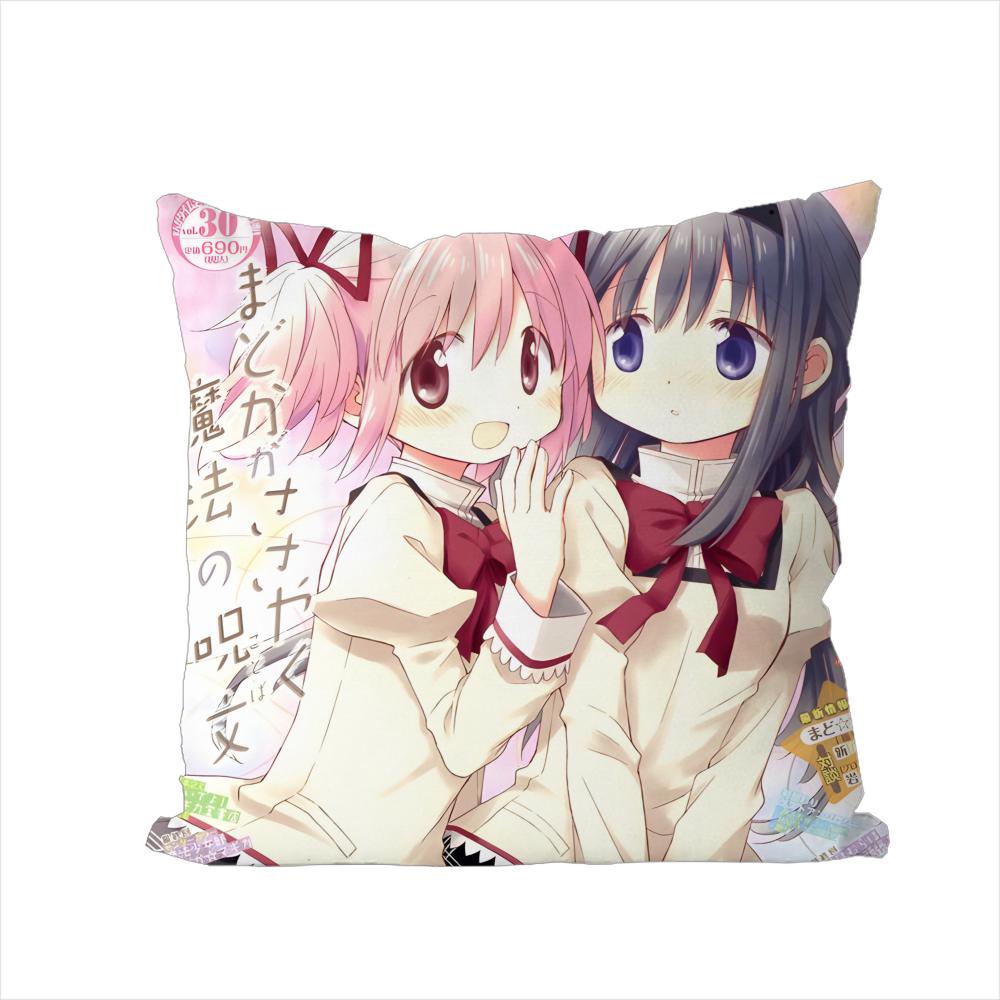 Puella Magi Madoka Magica Pillow Case For Car Sofa Decorative Home Doublesided Print Plush Square Throw Pillow Cushion Cover