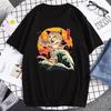 Unisexs Tshirt Top Quality Cotton Short Sleeve Cool Knife Cat Print Oneck Casual Loose Hip Hop for Unisex Summer Male Tee Tops