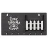 Wooden Matte Finish Designer Home Side Wall Shelf, Key Holder with 7 Keys Hooks (Brown) (LoveBeginsathome)