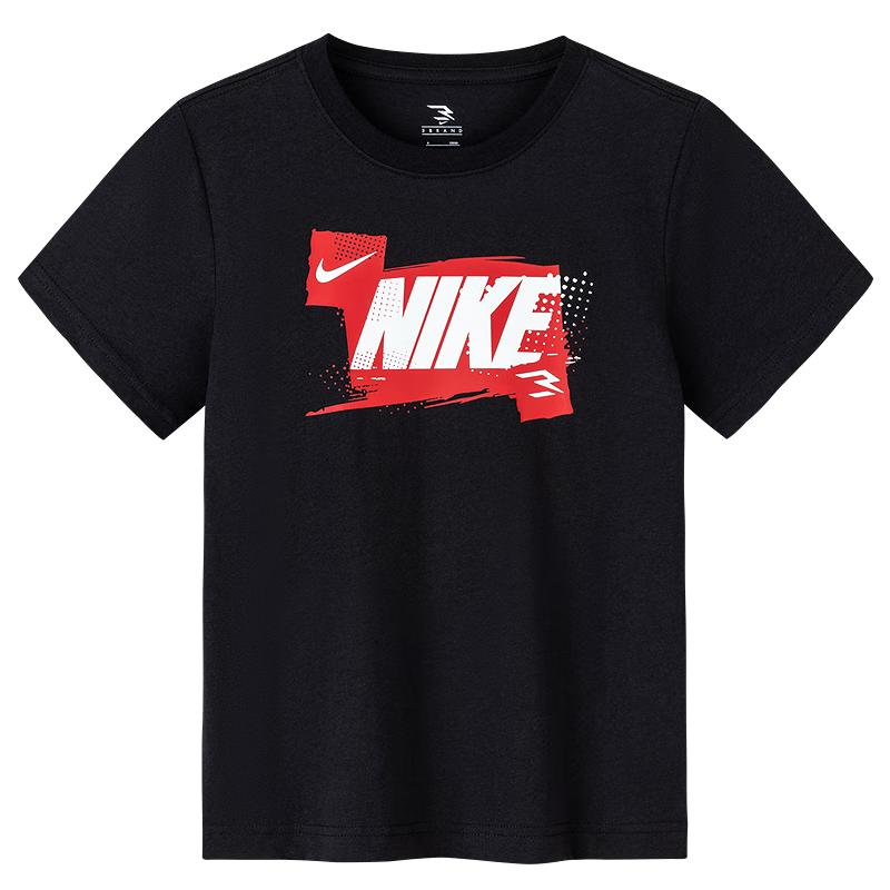 NIKE3BRAND Boys  Cotton Short Sleeve T-Shirt with Logo S