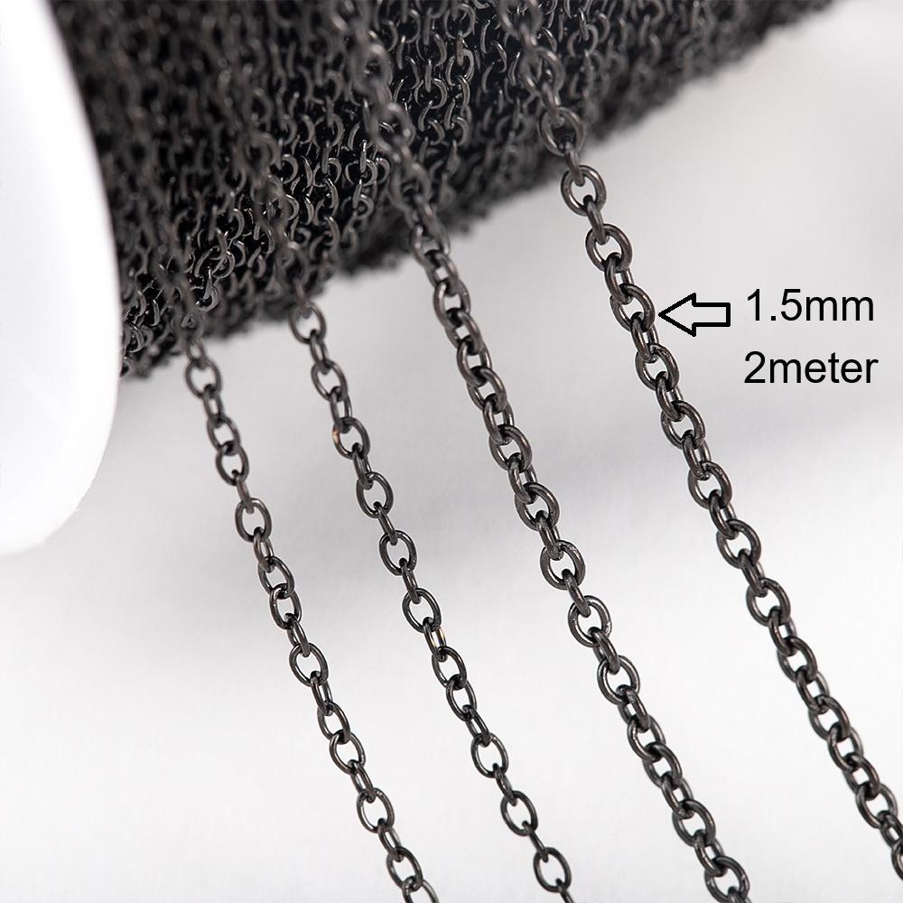 2meter 1meter Black Plated Chain for Men Punk Jewelry Making Necklace Stainless Steel Trend Link Chain Chunky Chain DIY Bracelet