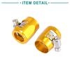 ACROPIX 4 PCS AN6 Hex Automotive Hose Finisher Flexible Rubber Pipe Clamp with Screw Band Adapter Fitting Gold Tone