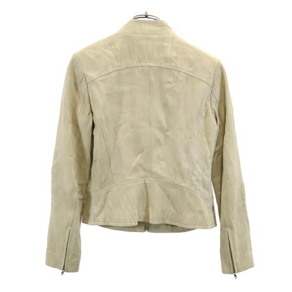 North Beach Lambskin Leather Jacket S(44) Ivory Sheep Leather Women Used