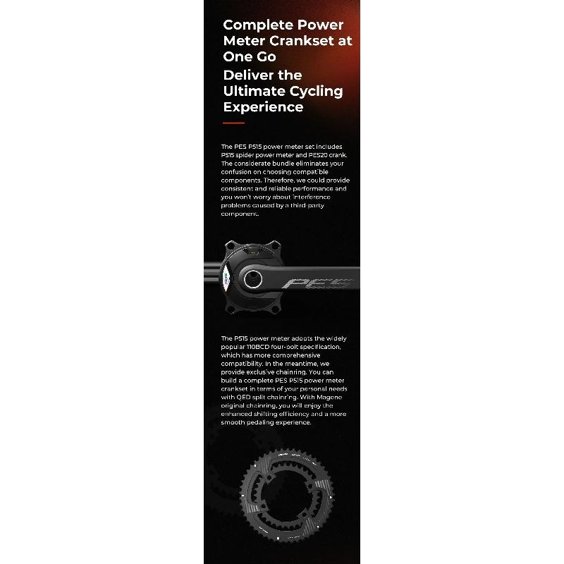 EU BIKE POWER METER Magene Power Meter for Cycling PES P515 Base 4 Bolt 110BCD 24mm Cadence Pedal Balance Ant Steel Spindle Crankset Chainring