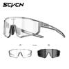 SCVCN Road Photochromic Cycling Glasses Sports Sunglasses Outdoor Cycling MTB Bike Glasses UV400 Men and Women Hiking Windproof 7
