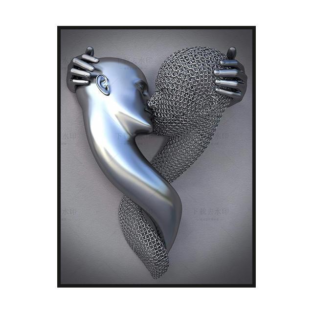 Metal Body Portrait Decoration Mural Romanticism Poster Canvas Painting and Living Room Wall Art Prints for Modern Home Decor No Frame