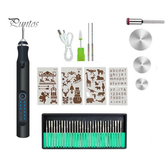 Electric Engraving Pen Kit Ergonomic Design Compact Size Portable USB Rechargeable Cordless Professional Engraver Pen Set