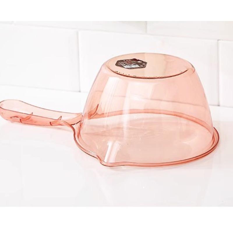 

Кухонный черпак, прозрачная пластиковая ложка для воды, половник для ванны, отбеливатель, длинная ручка, ложка для шампуня розовый