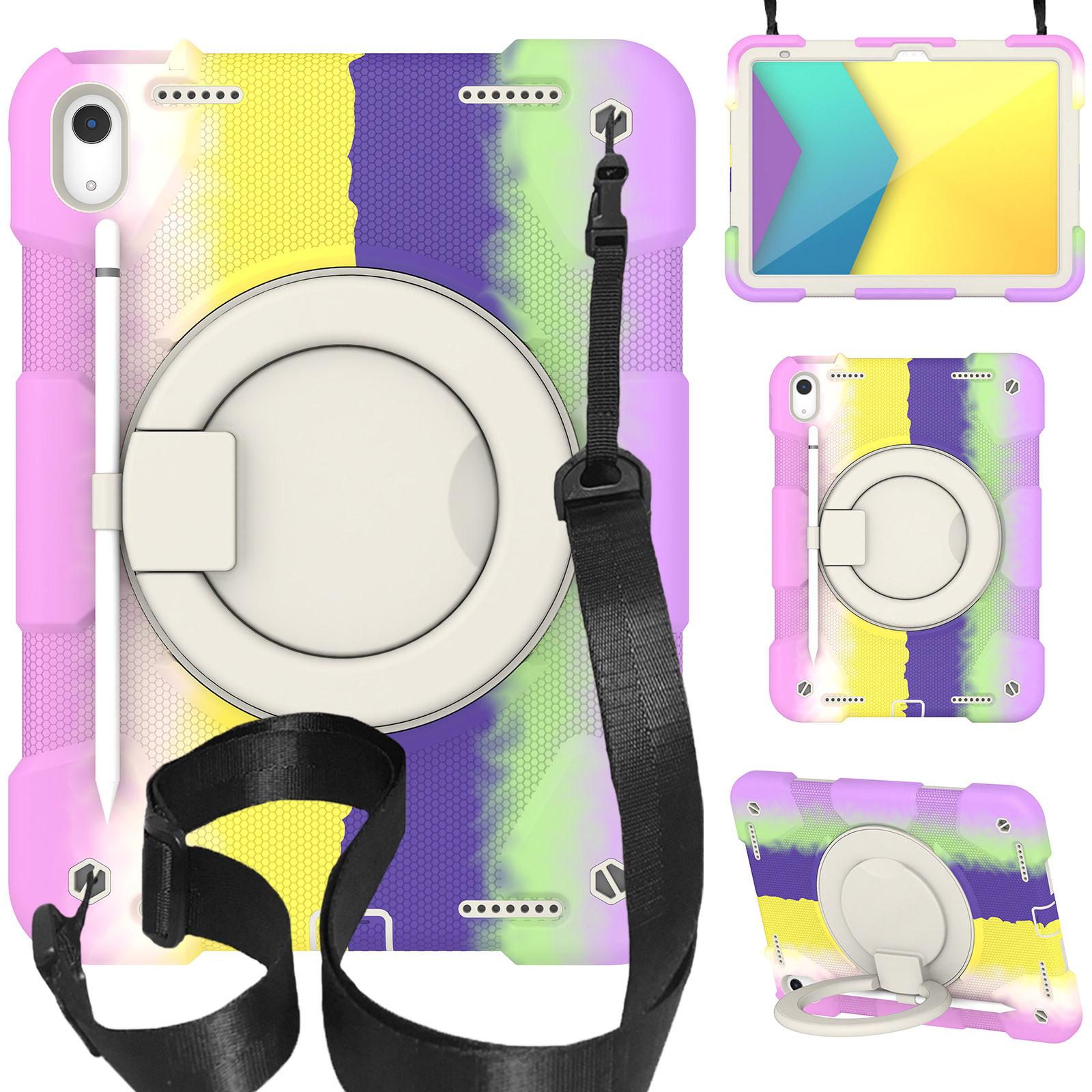

For iPad Air 11 (2025)/(2024) Protective Case PC+Silicone Tablet Cover with Shoulder Strap J