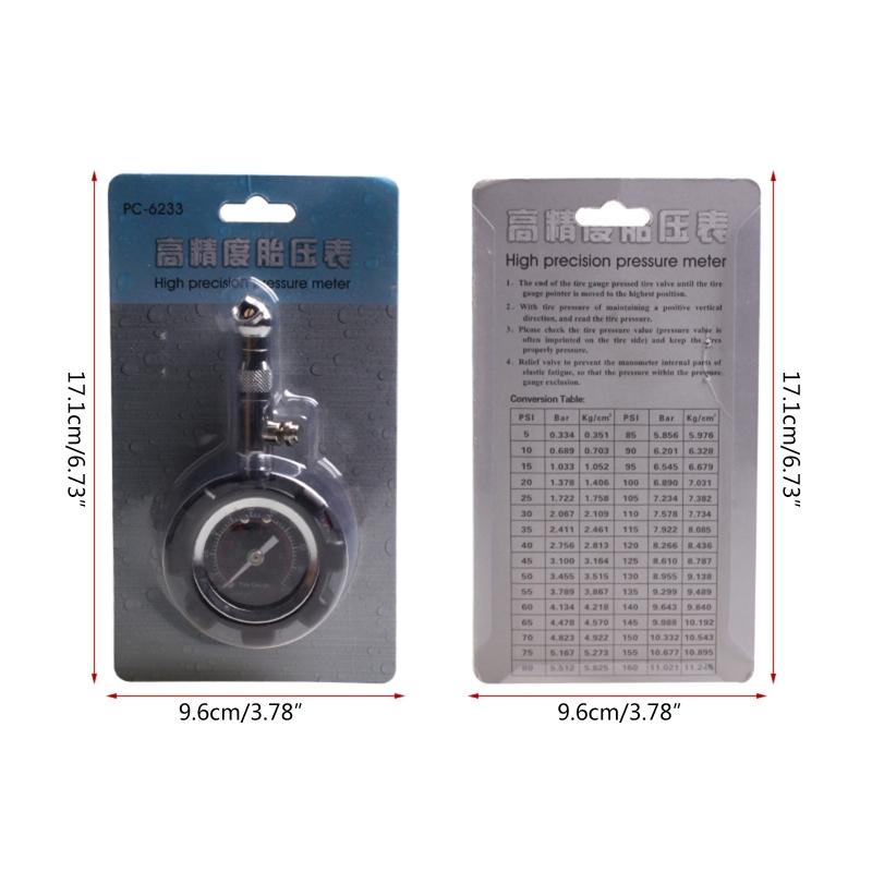 Heavy Duty Tire Pressure Gauge High Accuracy Air Pressure Tire Gauge PSI KPA BAR for Cars Trucks Motorcycles Bikes